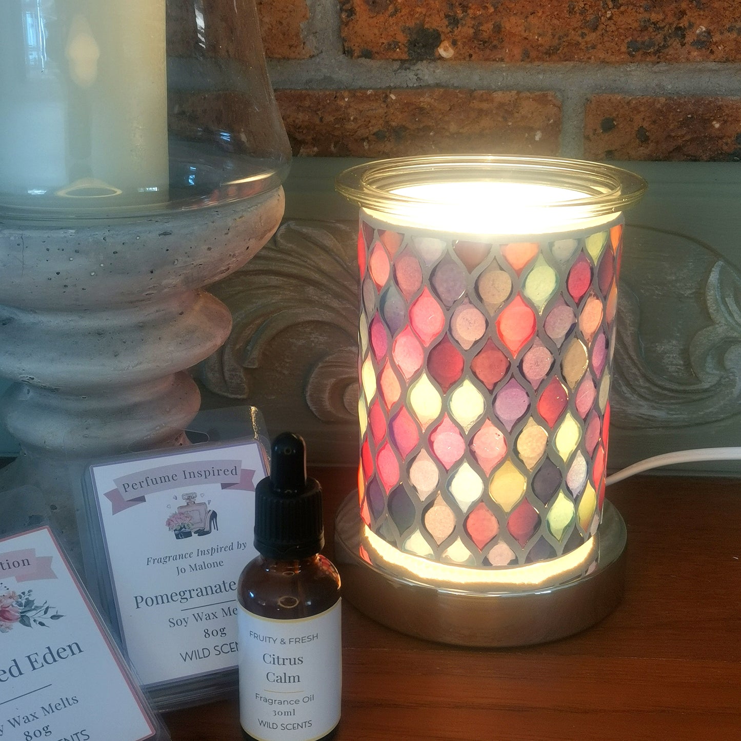 Colorful Mosaic Glass Electric Burner - Touch Sensor