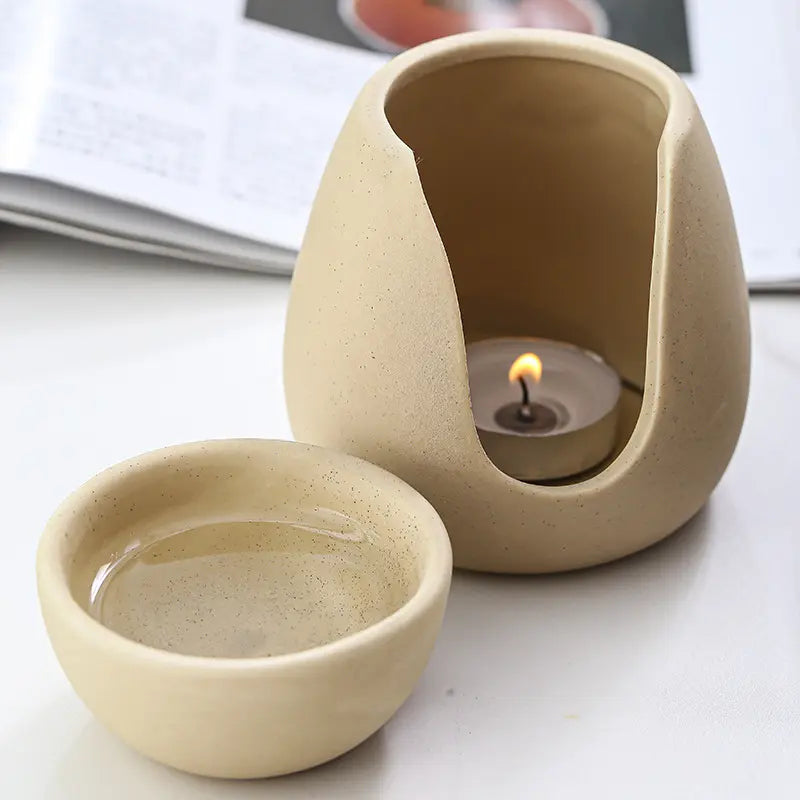 Modern Shaped Ceramic Burner with removable dish