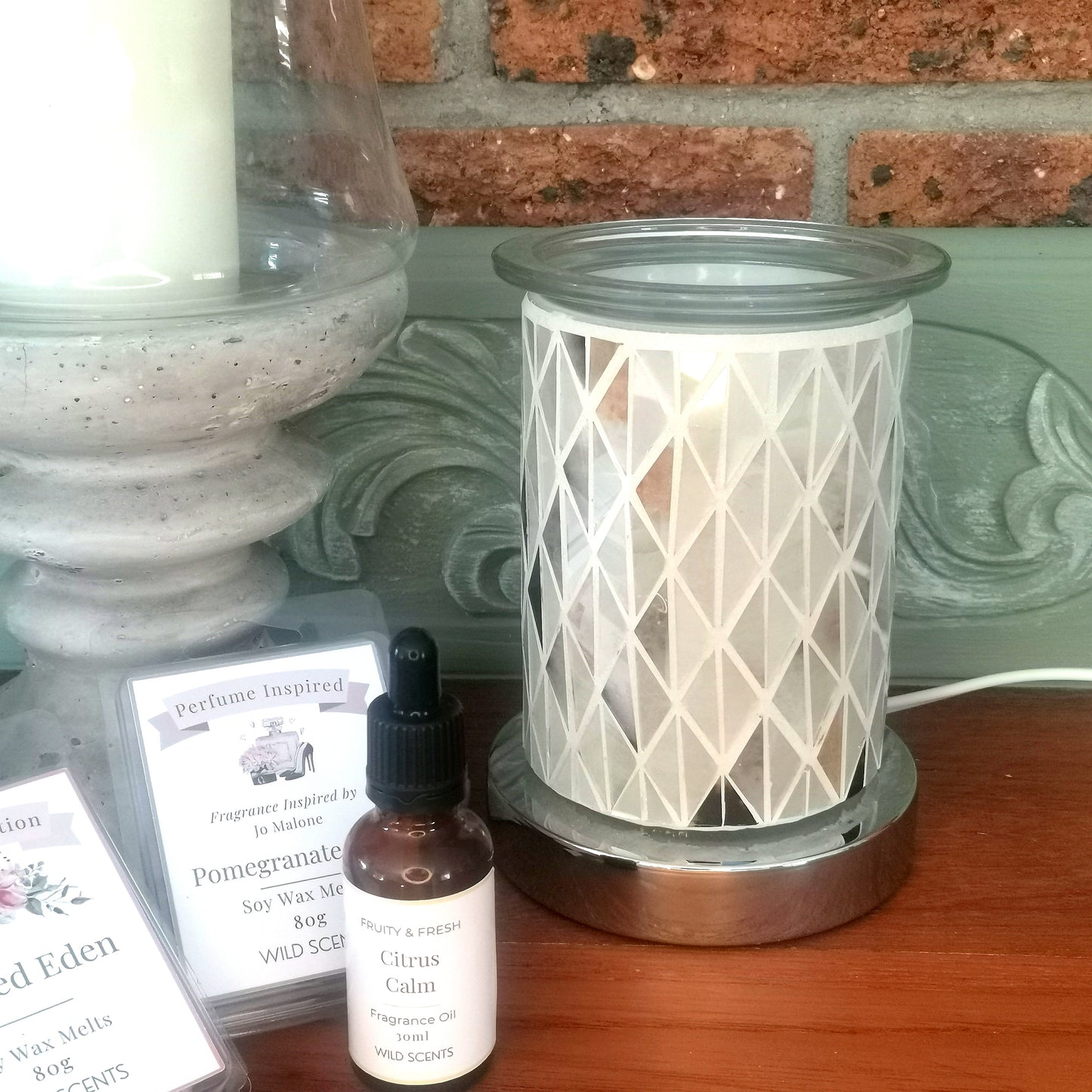 Earthy Mosaic Glass Electric Burner - Touch Sensor