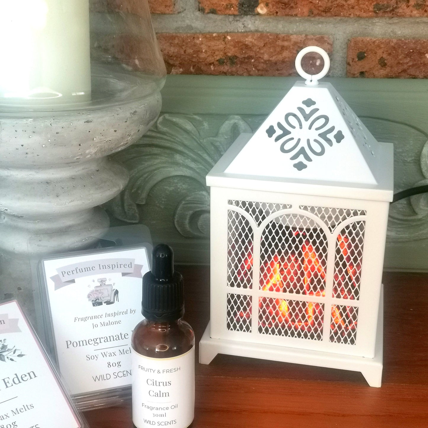 White Fireplace Electric Burner
