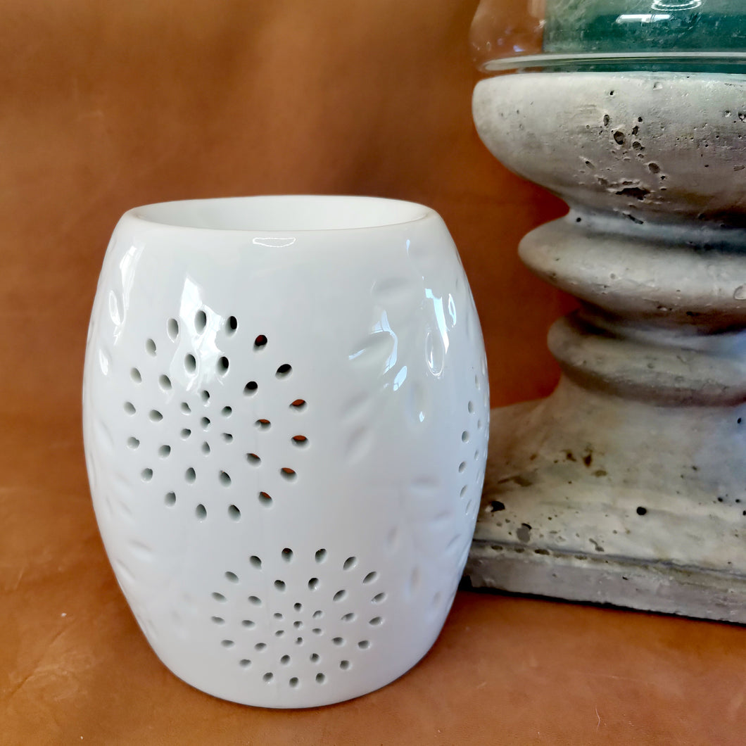 Large White Ceramic Wax Burner